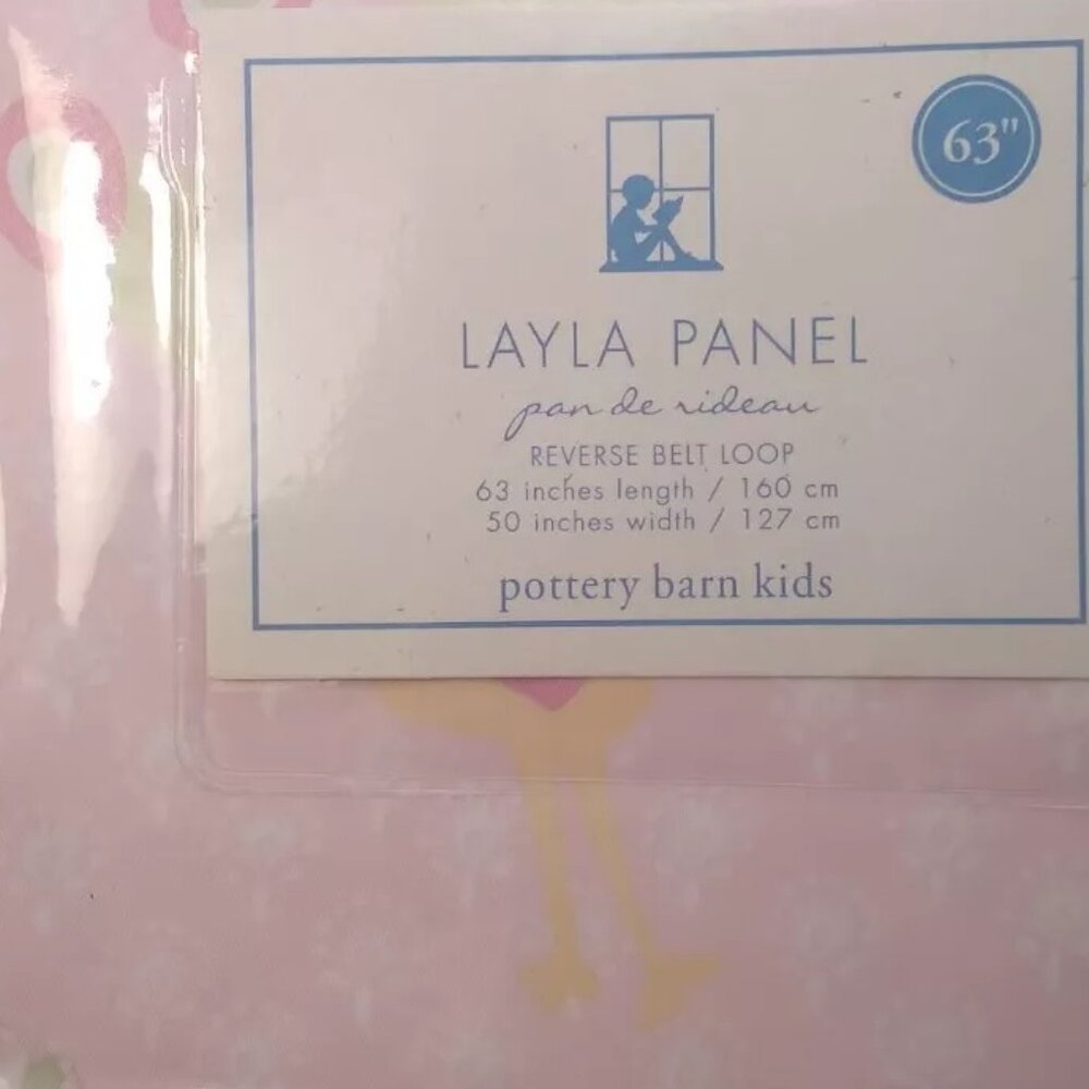 Pottery Barn Kids Brand new Layla Pink Reverse Loop curtains Panels. 50 x 60